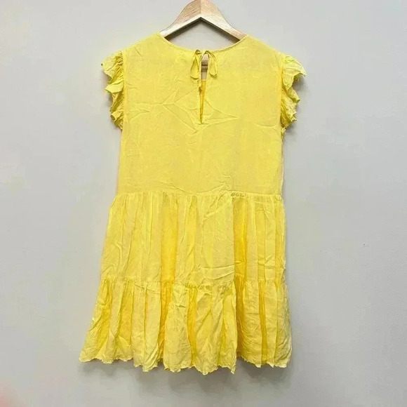 Wilfred  La Boheme Sidonie Tiered Ruffle Feminine Babydoll Mini Dress Yellow S - Picture 9 of 14